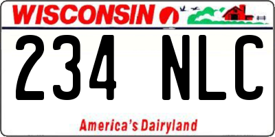 WI license plate 234NLC