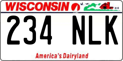 WI license plate 234NLK