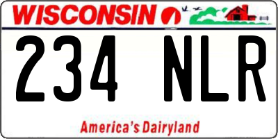 WI license plate 234NLR