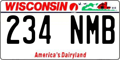 WI license plate 234NMB