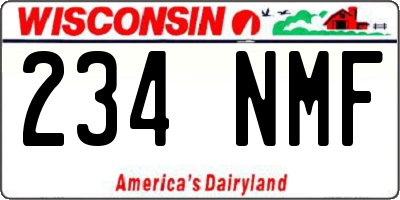 WI license plate 234NMF
