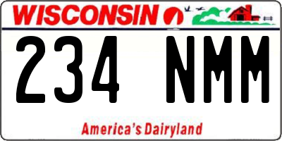 WI license plate 234NMM