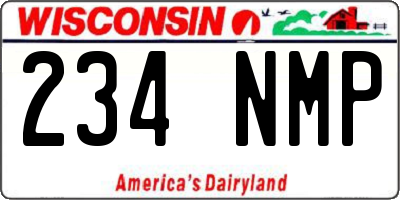 WI license plate 234NMP