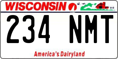 WI license plate 234NMT