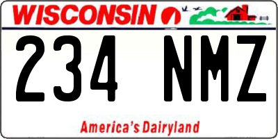 WI license plate 234NMZ