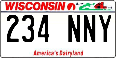 WI license plate 234NNY