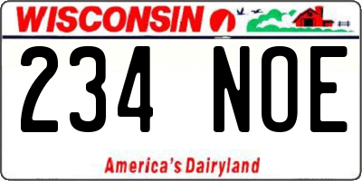 WI license plate 234NOE