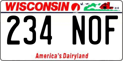 WI license plate 234NOF
