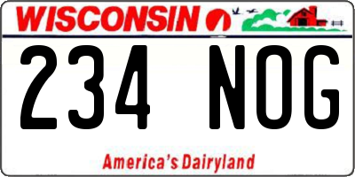 WI license plate 234NOG