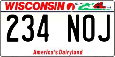 WI license plate 234NOJ