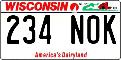 WI license plate 234NOK