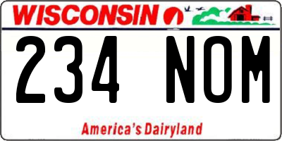 WI license plate 234NOM