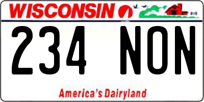 WI license plate 234NON