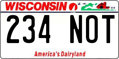 WI license plate 234NOT