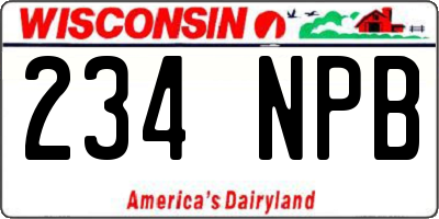 WI license plate 234NPB