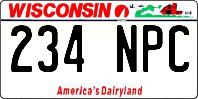 WI license plate 234NPC