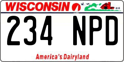 WI license plate 234NPD