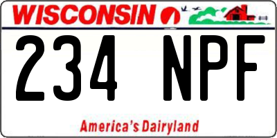 WI license plate 234NPF