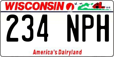 WI license plate 234NPH