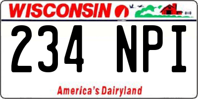 WI license plate 234NPI