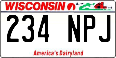 WI license plate 234NPJ