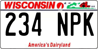 WI license plate 234NPK