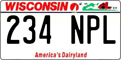 WI license plate 234NPL