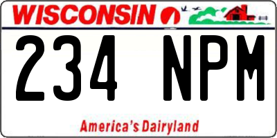 WI license plate 234NPM