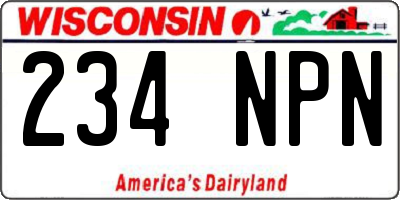 WI license plate 234NPN