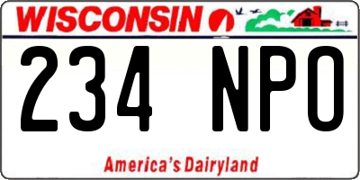 WI license plate 234NPO