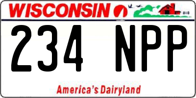 WI license plate 234NPP