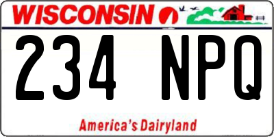 WI license plate 234NPQ