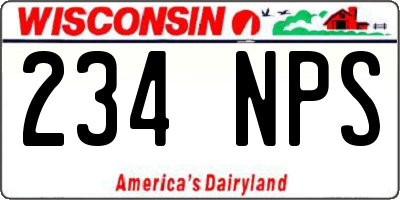 WI license plate 234NPS