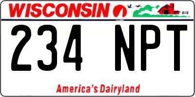 WI license plate 234NPT