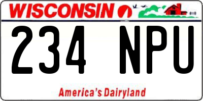 WI license plate 234NPU