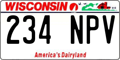WI license plate 234NPV