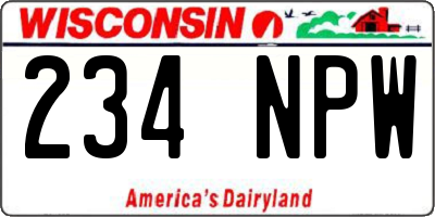 WI license plate 234NPW