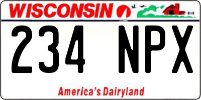 WI license plate 234NPX