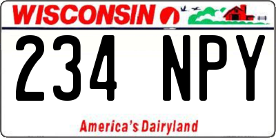 WI license plate 234NPY