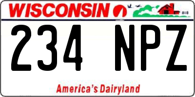 WI license plate 234NPZ