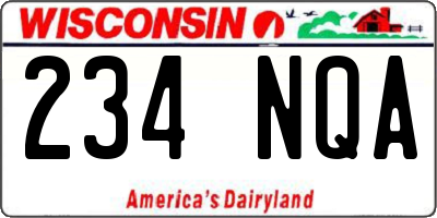 WI license plate 234NQA