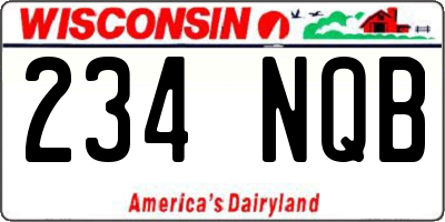WI license plate 234NQB