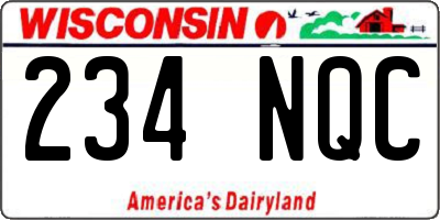 WI license plate 234NQC