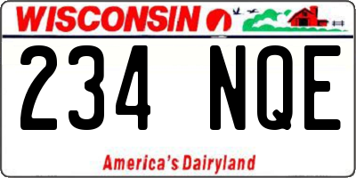 WI license plate 234NQE