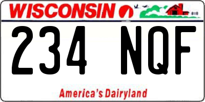 WI license plate 234NQF
