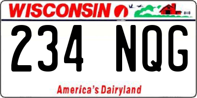 WI license plate 234NQG