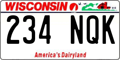 WI license plate 234NQK