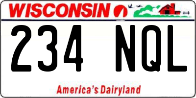 WI license plate 234NQL