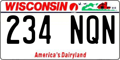 WI license plate 234NQN