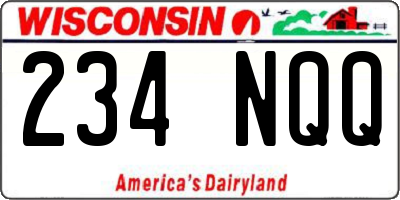 WI license plate 234NQQ